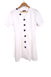 שמלת רטרו בלבן-M